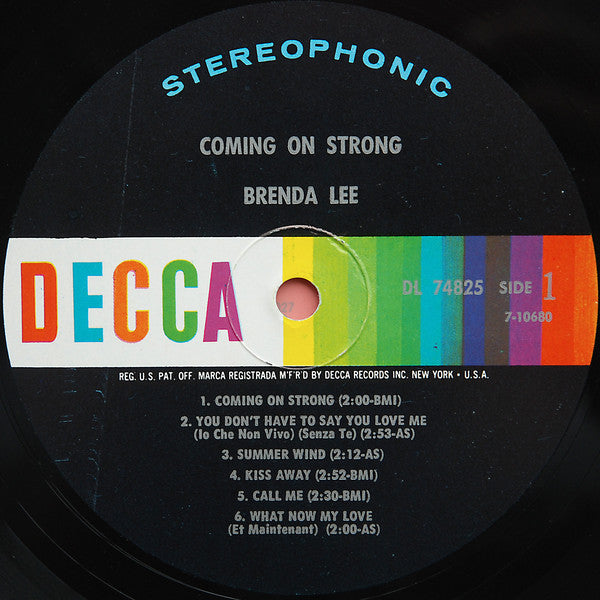 Brenda Lee : Coming On Strong (LP, Album, Glo)