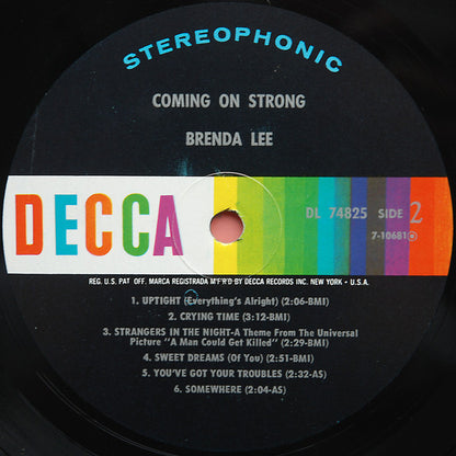 Brenda Lee : Coming On Strong (LP, Album, Glo)