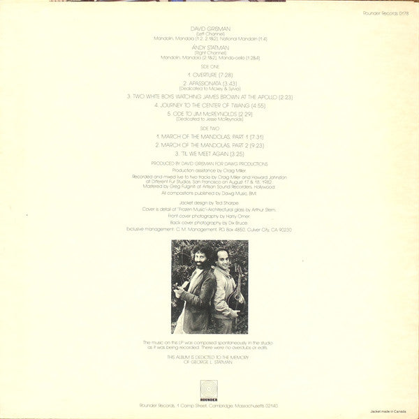 David Grisman, Andy Statman : Mandolin Abstractions (LP, Album)