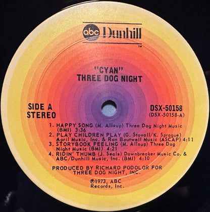 Three Dog Night : Cyan (LP, Album, RE, Pit)