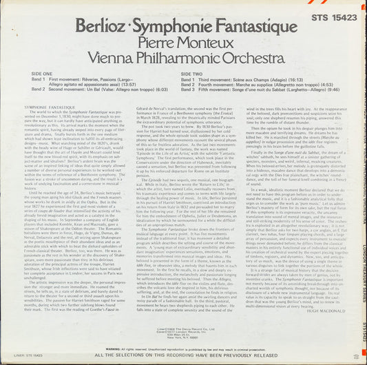 Hector Berlioz, Pierre Monteux, Wiener Philharmoniker : Symphonie Fantastique (LP, RE)