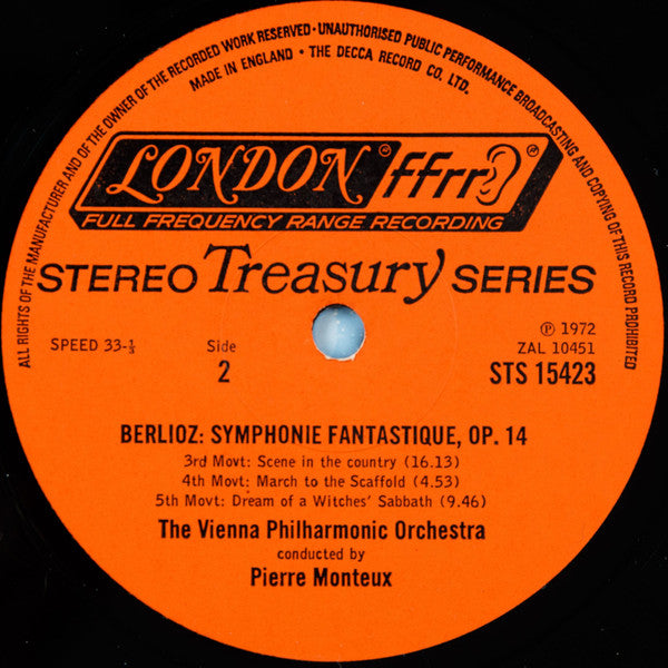 Hector Berlioz, Pierre Monteux, Wiener Philharmoniker : Symphonie Fantastique (LP, RE)