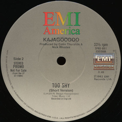 Kajagoogoo : Too Shy (Midnight Mix) (12", Promo)