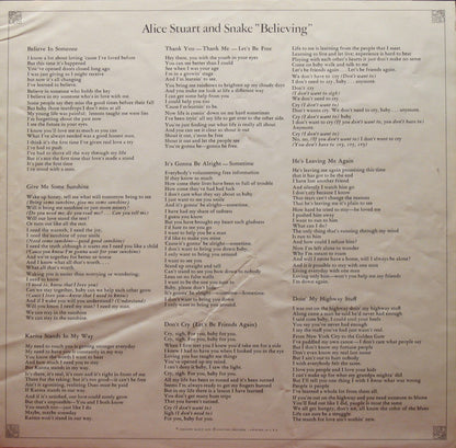 Alice Stuart And Snake : Believing (LP, Album)