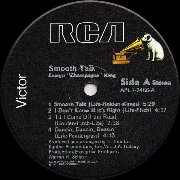 Evelyn King : Smooth Talk (LP, Album, RP, Ind)