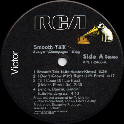 Evelyn King : Smooth Talk (LP, Album, RP, Ind)