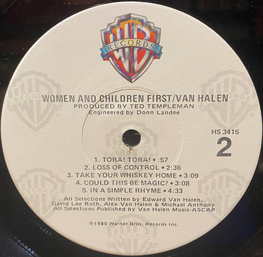 Van Halen : Women And Children First (LP, Album, Win)