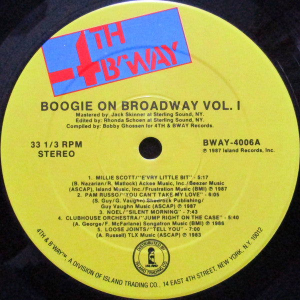 Various : Boogie On Broadway - Best Of Fourth And Broadway Volume One (LP, Comp)