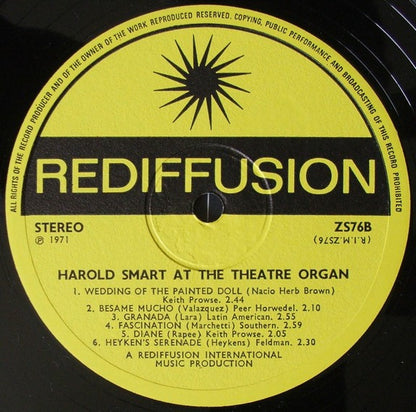 Harold Smart : Harold Smart At The Theatre Organ (LP, Album)