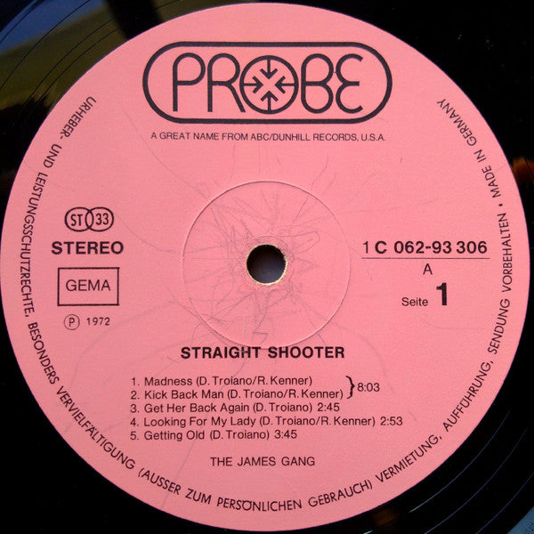 James Gang : Straight Shooter (LP, Album)