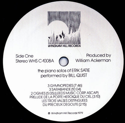 Bill Quist, Erik Satie : Piano Solos Of Erik Satie (LP, Album)