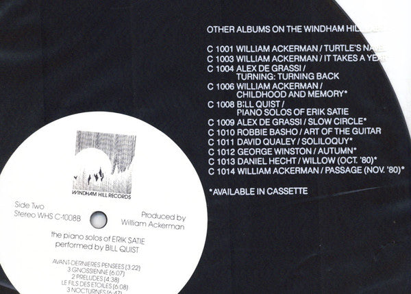 Bill Quist, Erik Satie : Piano Solos Of Erik Satie (LP, Album)