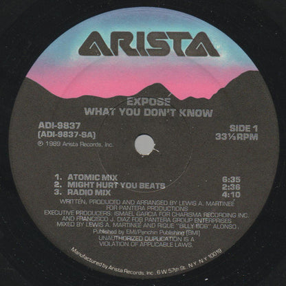 Exposé : What You Don't Know (12")
