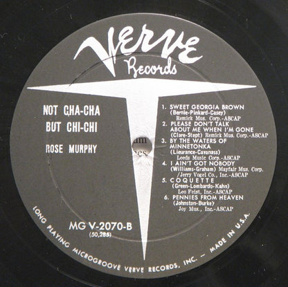 Rose Murphy : Not Cha-Cha But Chi-Chi (LP, Album, Mono)