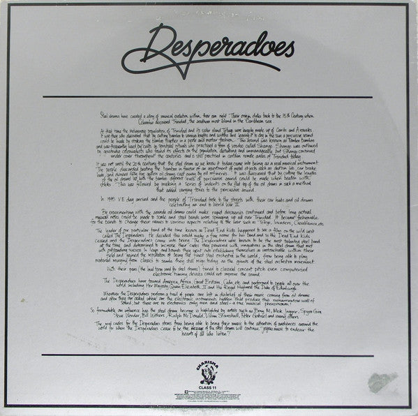 Gay Desperadoes Steel Orchestra : Desperadoes (LP, Album)