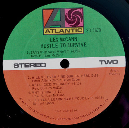 Les McCann : Hustle To Survive (LP, Album, PR )
