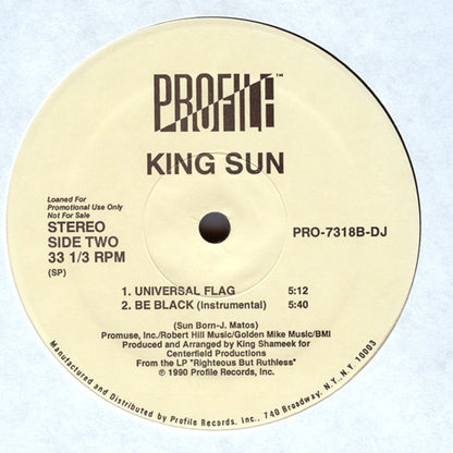 King Sun : Be Black (12", Promo)