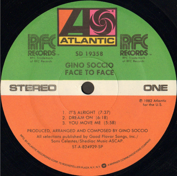Gino Soccio : Face To Face (LP, Album)