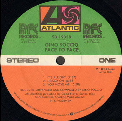 Gino Soccio : Face To Face (LP, Album)