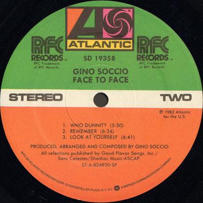 Gino Soccio : Face To Face (LP, Album)