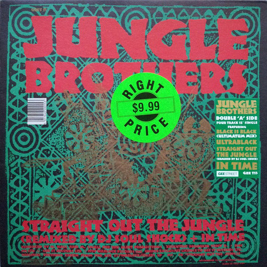 Jungle Brothers : Black Is Black / Straight Out The Jungle (Remixed By DJ Soul Shock) + In Time (12", Single)