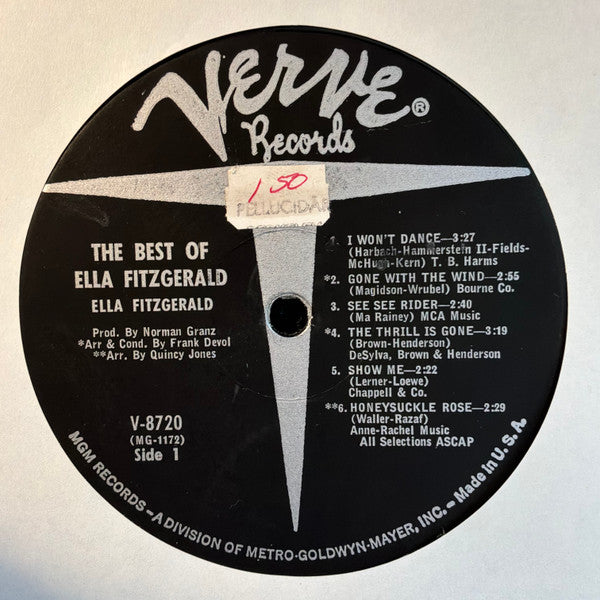 Ella Fitzgerald : The Best Of Ella Fitzgerald (LP, Comp, Mono)