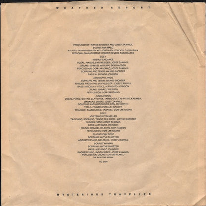 Weather Report : Mysterious Traveller (LP, Album, San)