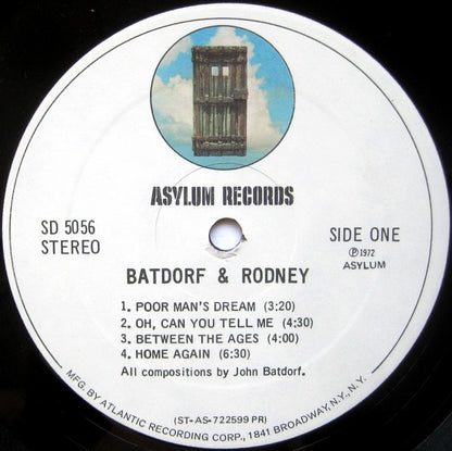 Batdorf & Rodney : Batdorf & Rodney (LP, Album, Pre)