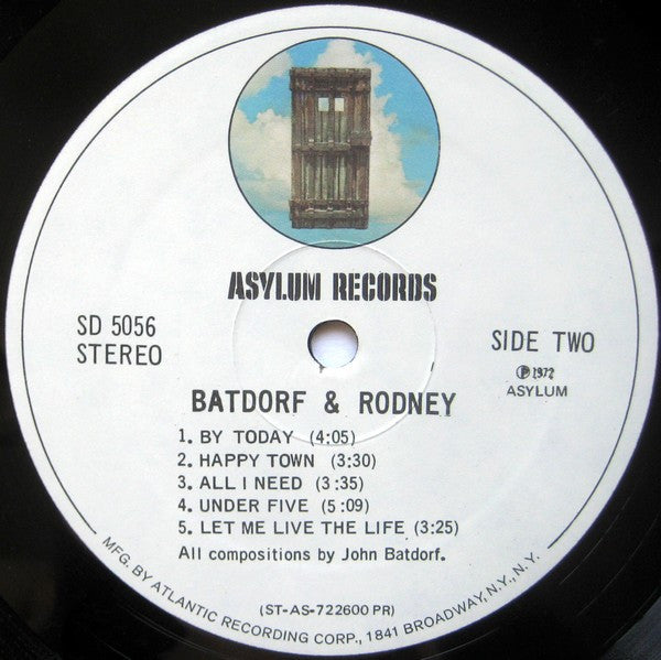 Batdorf & Rodney : Batdorf & Rodney (LP, Album, Pre)