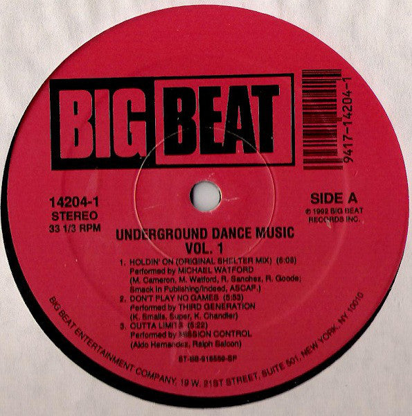 Various : Underground Dance Music Vol. 1 (LP, Comp)