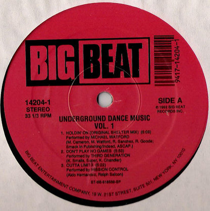 Various : Underground Dance Music Vol. 1 (LP, Comp)