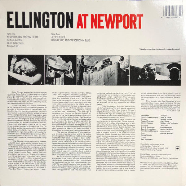Duke Ellington And His Orchestra : Ellington At Newport (LP, Album, RE, RM, Car)