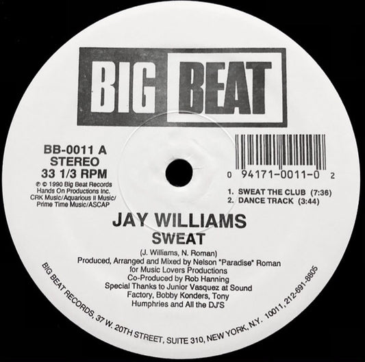 Jay Williams : Sweat (12")