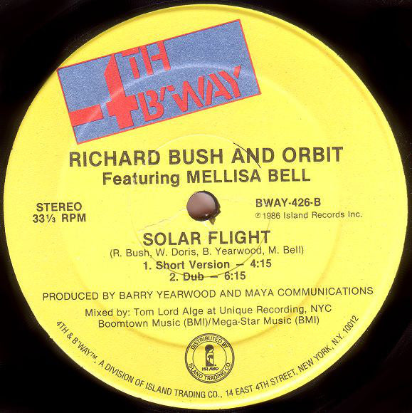 Richard Bush (3) Featuring Melissa Bell : Solar Flight (12")