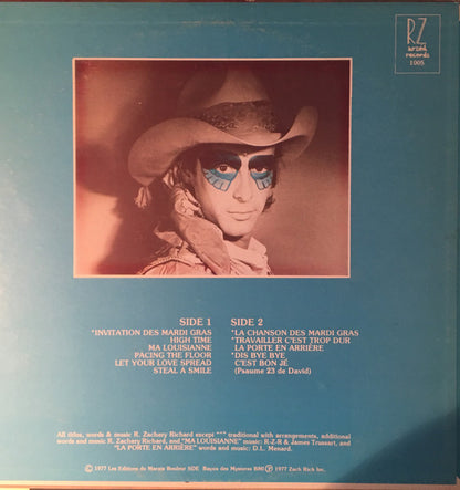 Zachary Richard : Mardi Gras (LP, Album, RE)