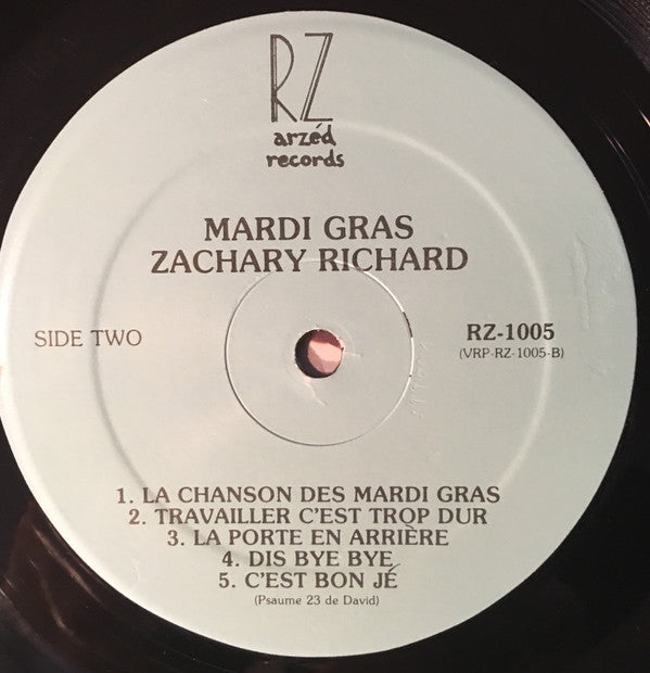 Zachary Richard : Mardi Gras (LP, Album, RE)