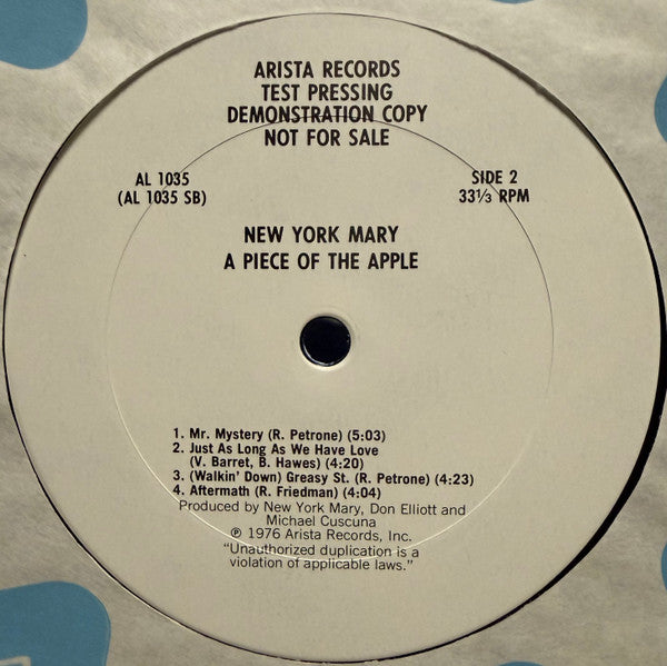 New York Mary : A Piece Of The Apple (LP, Album, Promo, TP)