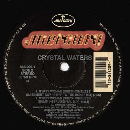 Crystal Waters : Gypsy Woman (She's Homeless) (12")