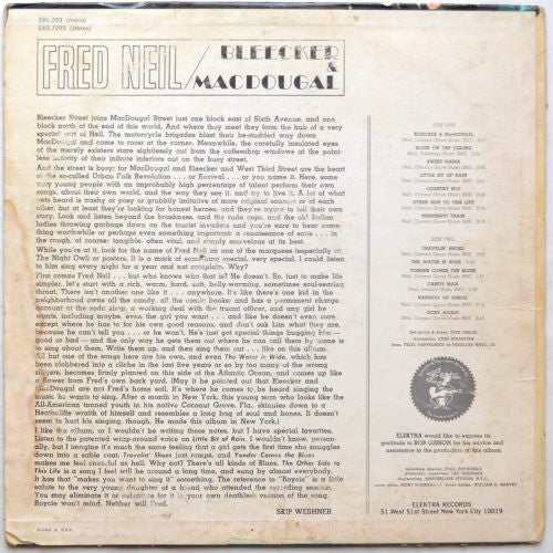 Fred Neil : Bleecker & MacDougal (LP, Album, Mono)