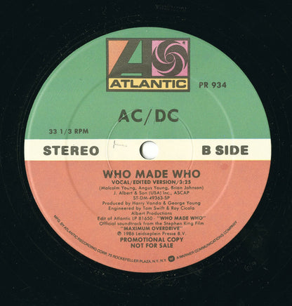 AC/DC : You Shook Me All Night Long (12", Promo)