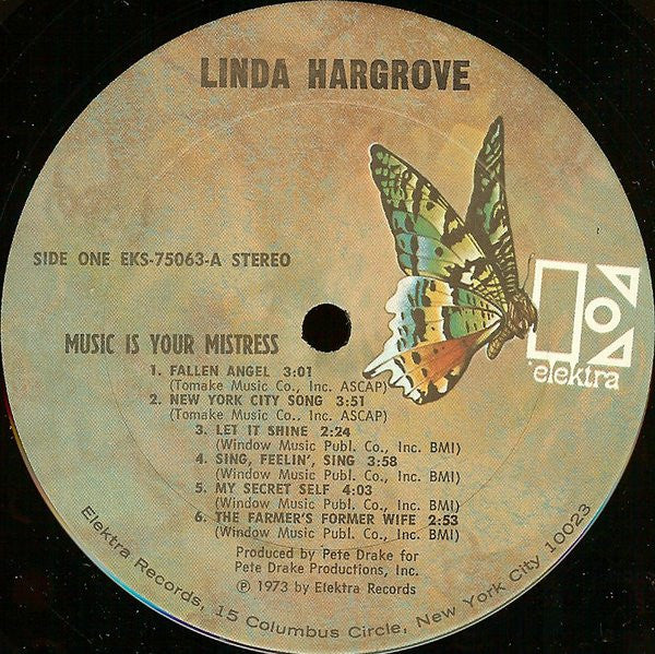 Linda Hargrove : Music Is Your Mistress (LP, Album, Pit)