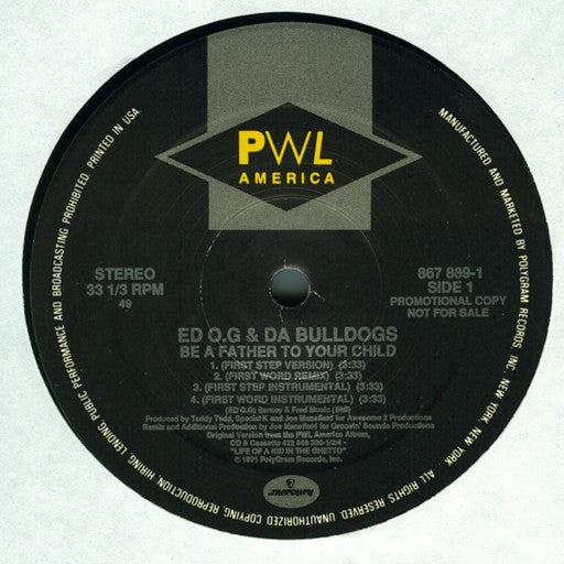 Ed O.G & Da Bulldogs : Be A Father To Your Child (12", Promo)