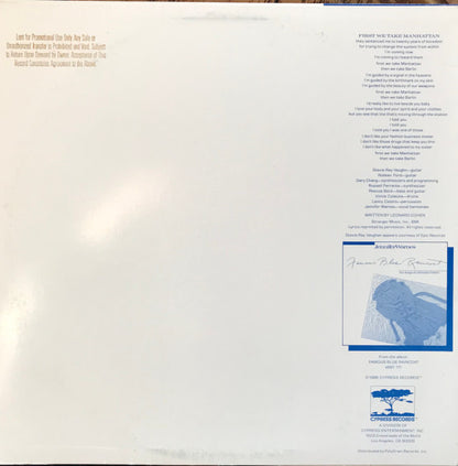 Jennifer Warnes : First We Take Manhattan (12", Single, Promo, Spe)