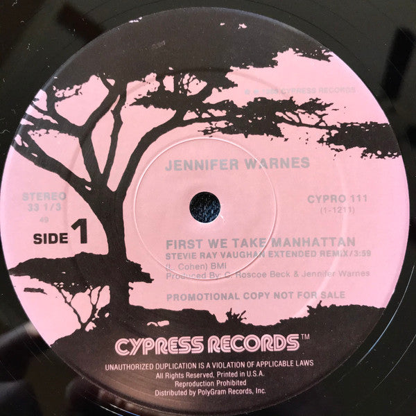 Jennifer Warnes : First We Take Manhattan (12", Single, Promo, Spe)