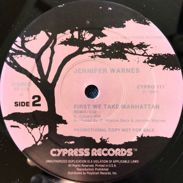 Jennifer Warnes : First We Take Manhattan (12", Single, Promo, Spe)