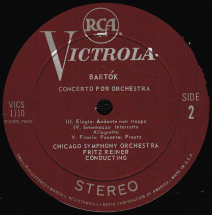 Béla Bartók, Fritz Reiner, Chicago Symphony Orchestra : Concerto For Orchestra (LP, RE)