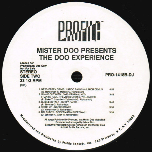 Various : Mister Doo Presents The Doo Experience (LP, Comp, Promo, Spe)