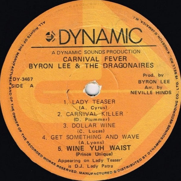 Byron Lee And The Dragonaires : Carnival Fever (LP, Album)