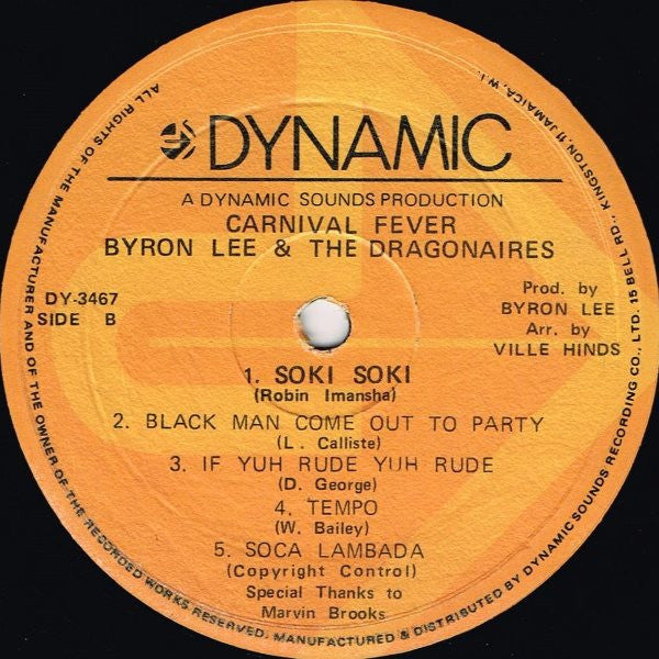 Byron Lee And The Dragonaires : Carnival Fever (LP, Album)