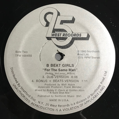 B Beat Girls : For The Same Man (12")